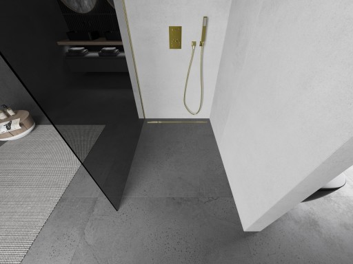 MEXEN KIOTO ŚCIANKA PRYSZNICOWA WALK-IN 100 x 200 CM ZŁOTA szkło 8 mm