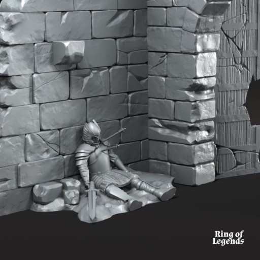 Grey Castle Scenery with Casualties V1 - 3dmonkeypl