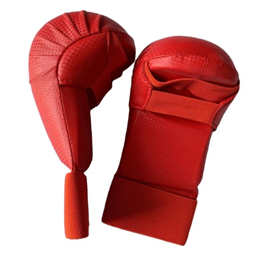 Rękawice karate Lekkie skórzane rękawice treningowe do walki Rękawice bokserskie czerwone XS