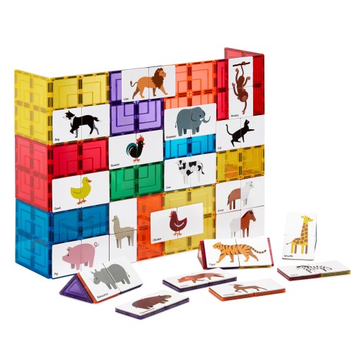Nakładki na klocki magnetyczne puzzle 40 el. Duo Animal Puzzle Pack