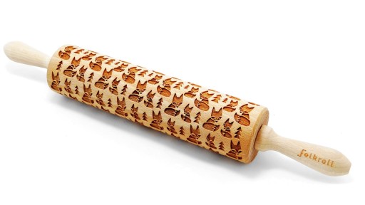 LIS JESIEŃ drewniany wałek do ciasta rolling pin wooden FOREST FOX big 43