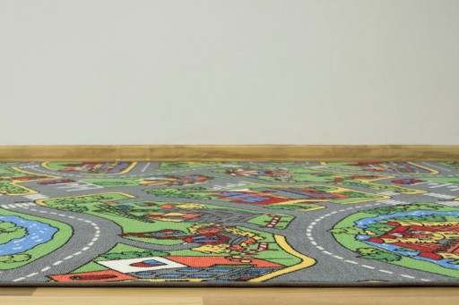 DYWAN DLA DZIECKA MIASTO DROGA ULICZKI ULICE PLAC BUDOWY O-RALLY 100x150 cm