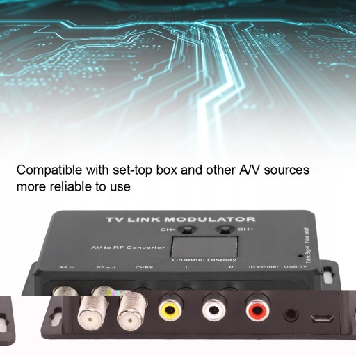 TM70 UHF TV LINK Modulator Konwerter AV na RF IR