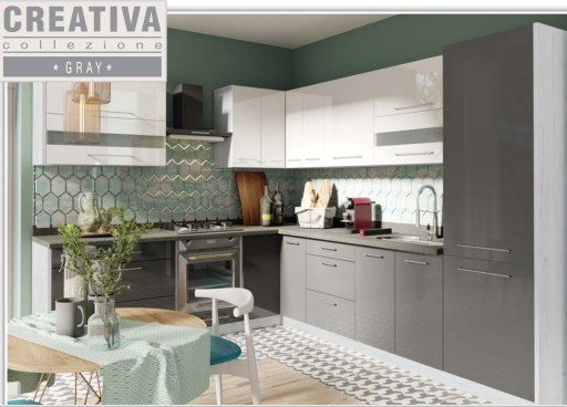 CREATIVA Кухня 5, серый глянец, ДИЗАЙН НА ЗАМЕР
