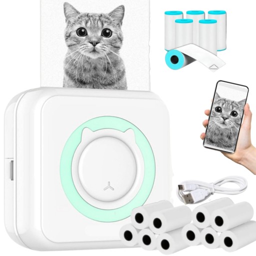 МИНИ-ТЕРМОПРИНТЕР РУЧНОЙ CAT + РОЛИКИ 16 ШТ.
