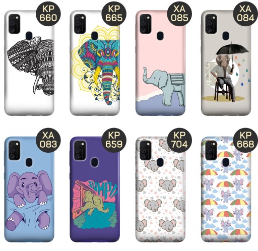 ETUI DO SAMSUNG GALAXY M21 WZORY SŁOŃ SŁONIE SŁONIKI OBUDOWA POKROWIEC CASE