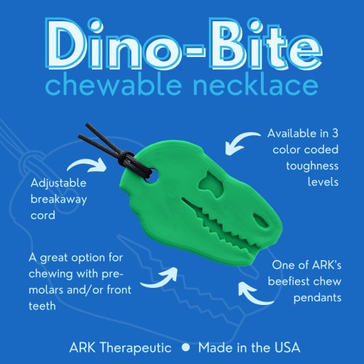 Gryzak Terapeutyczny Wisiorek DINO-BITE Ciemno Zielony XXT