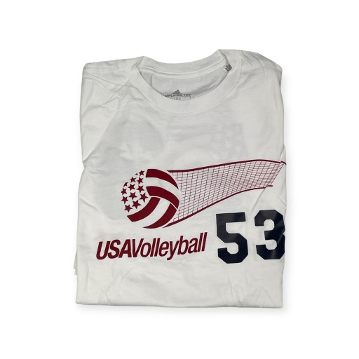 Adidas USA VOLLEYBALL 53 M белая мужская футболка