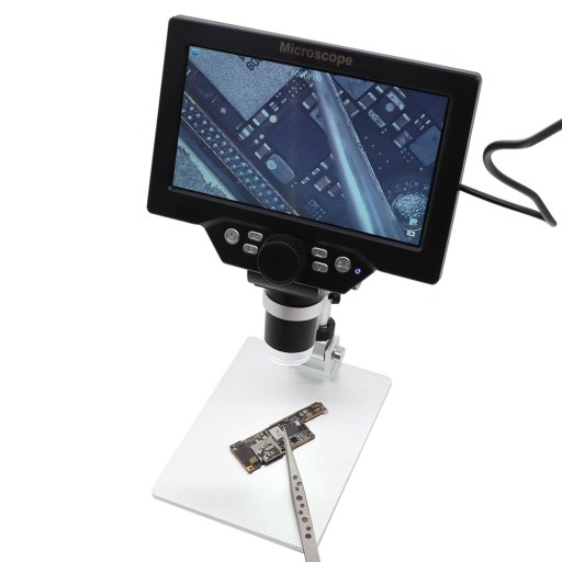 MIKROSKOP CYFROWY EKRAN LCD 7″ FULL HD 12MP 1080p LED POWIĘKSZENIE 1200x