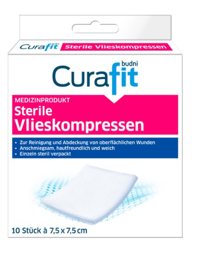 Curafit, Стерильные компрессы 7,5 х 7,5 см 10 шт.