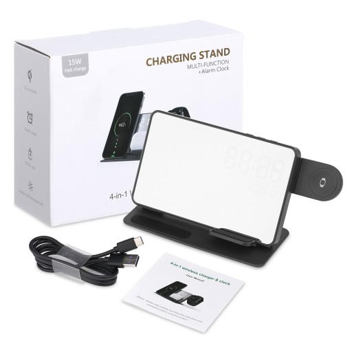 ПОДСТАВКА ДЛЯ ЗАРЯДКИ 4 В 1 ДЛЯ SAMSUNG IPHONE AIRPODS APPLE WATCH
