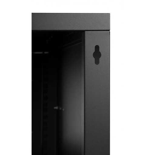 Шкаф RACK 19'' 6U 600х450мм ЧЕРНЫЙ Стеклянная дверь