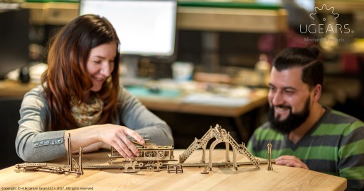 Красивый 3D деревянный пазл uGEARS Tram Line