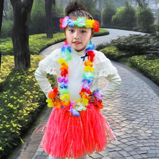 5x Spódnica Hawajska Luau Spódnice Taneczne Naszyjnik i Opaska Spódnica Dłu