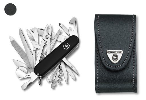 Victorinox 1.6795.3, карманный нож Swiss Champ + кожаный чехол 4.0521.3, 91 мм