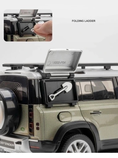 Модель внедорожника Range Rover Defender из алюминия в масштабе 1:18.
