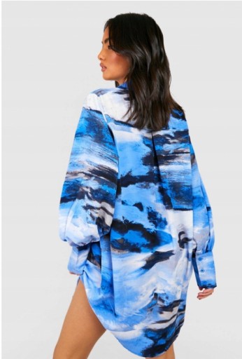 СИНОЕ МИНИ-ПЛАТЬЕ С ПРИНТОМ 38 М Boohoo BDE