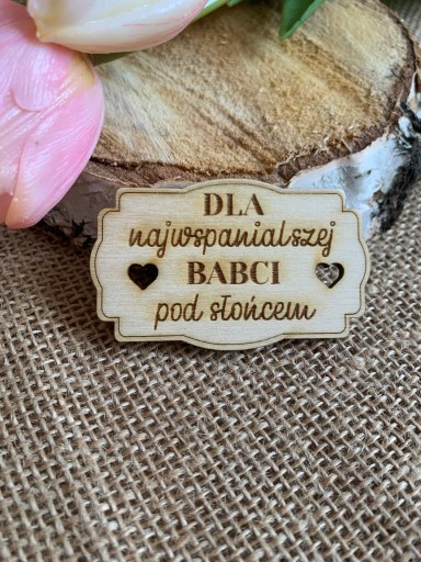 Tabliczka z drewna Dla najwspanialszej BABCI 21 stycznia dekor scrapki