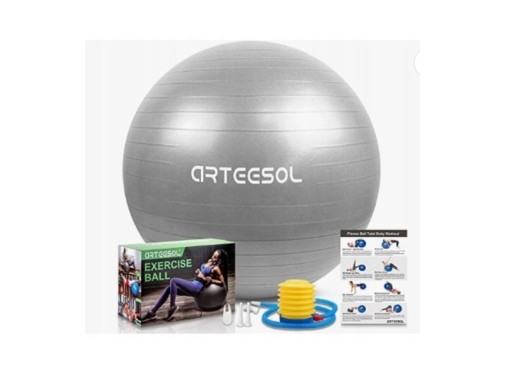 PIŁKA GIMNASTYCZNA ARTEESOL 65CM FITNESS SZARA