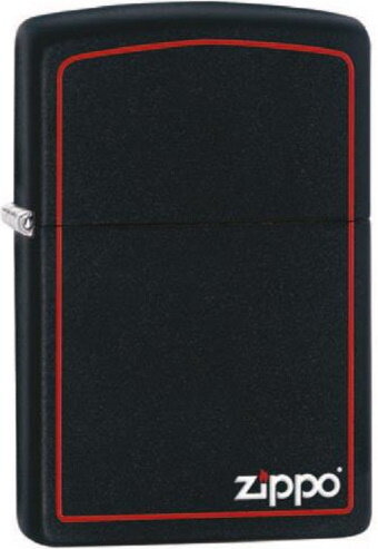 Zapalniczka ZIPPO BLACK MATTE RED BORDER LOGO 60001437
