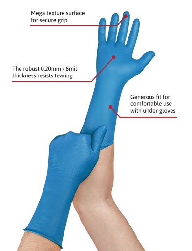 Перчатки ANSELL 93-283 MICROFLEX NITRILE прочные L
