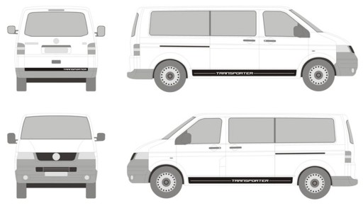 Наклейки на боковые полосы VW T5 Transporter