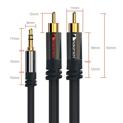 NAKAMICHI KABEL 2RCA-MINI JACK 3,5MM AUX HQ OFC 2m