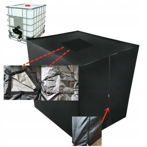 Zbiornik na deszczówkę 1000 l 116 x 100 cm czarny
