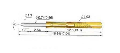 POGO PIN P75-B1 1,02 мм Тестовая игла без пайки