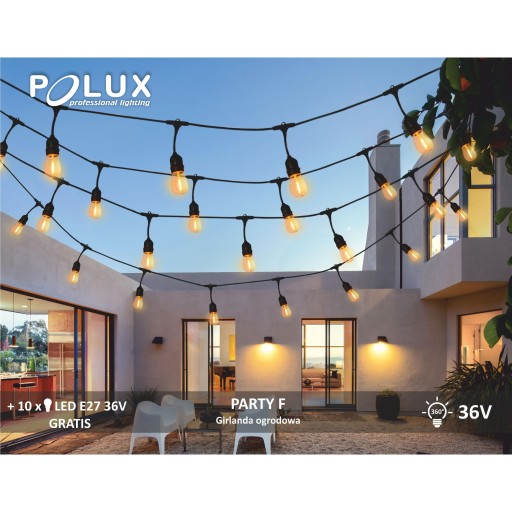 Светодиодная садовая гирлянда Party F 10xE27 5,6м 6Вт Polux
