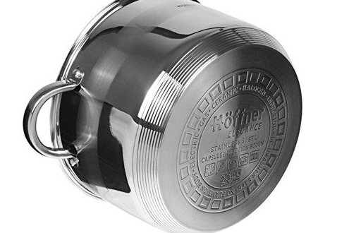 Серебряный горшок с крышкой 22СМ 4,5л HOFFNER STEEL
