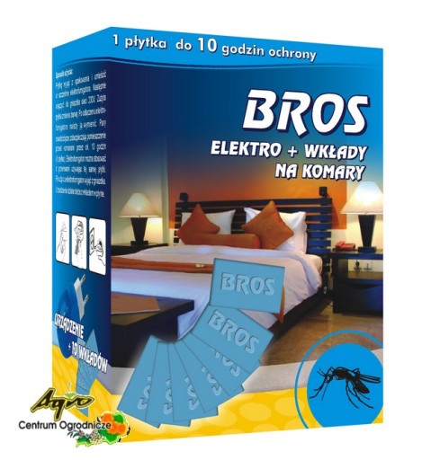 BROS Elektro PRZECIW KOMAROM Biobójcze Ochrona na Komary + 20 Wkładów