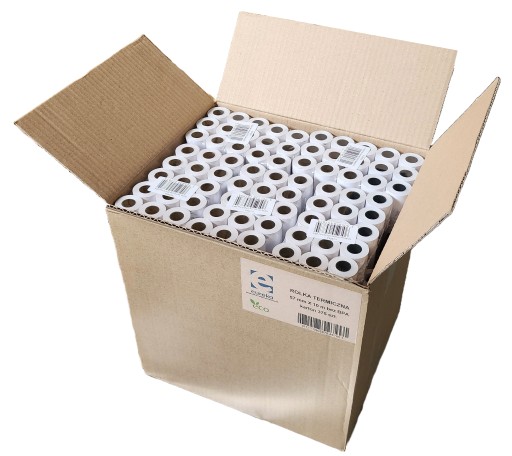 Rolki termiczne do kasy fiskalnej i terminala 57x10 375szt. rolka papier