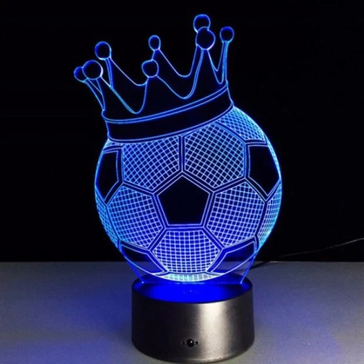LAMPKA NOCNA 3D LED PIŁKA (KRÓL STRZELCÓW) + PILOT