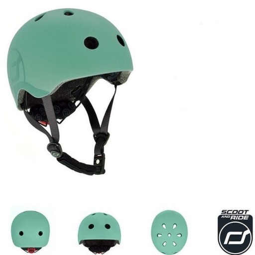SCOOTANDRIDE ZESTAW Forest HULAJNOGA Składana + KASK z LED S do M 5L+