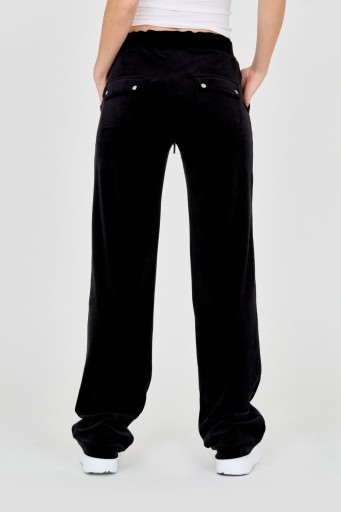 JUICY COUTURE Czarne damskie spodnie welurowe S