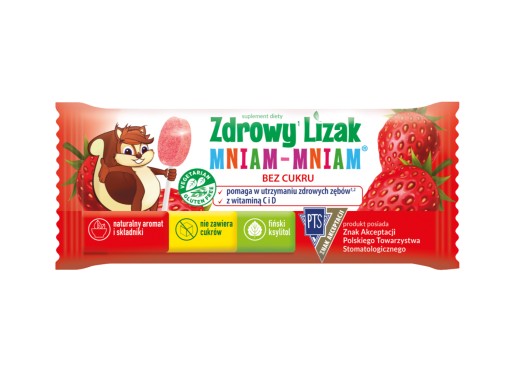 Полезные леденцы для детей Ням-ням, без сахара, со вкусом клубники, 40 шт.