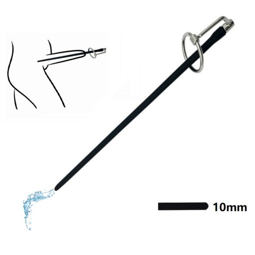 DILATOR SILIKONOWY CEWKI MOCZOWEJ Z UJŚCIEM, BDSM PENIS PLUG