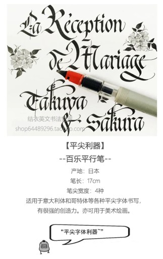 Japan Pilot Baile Parallel Pen Английская ручка для каллиграфии Итальянский корпус в готическом стиле