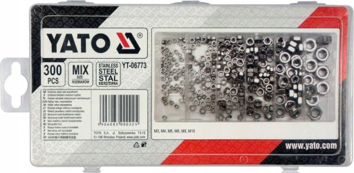 YATO NAKRĘTKI METRYCZNE NIERDZEWNE 300 SZT M3-M10