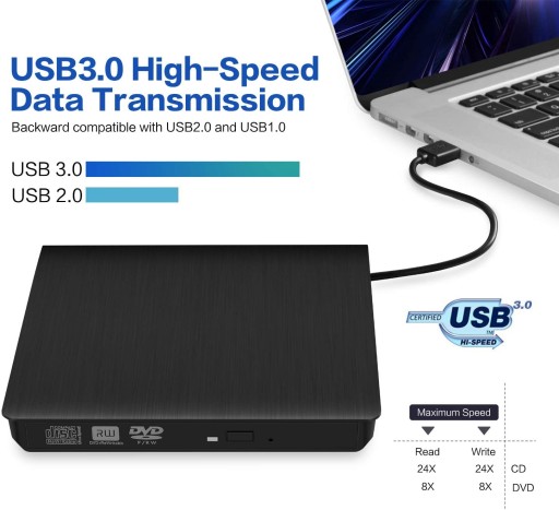 Устройство записи компакт-дисков DVD-R/RW Внешний USB 3.0