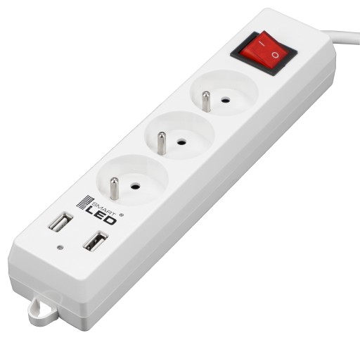 Удлинитель-удлинитель 3 метра 3х230В 2XUSB