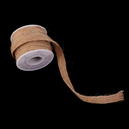Roll of 5M Hessian Burlap Ribbon Rope Rustic Jute Wedding DIY raft C