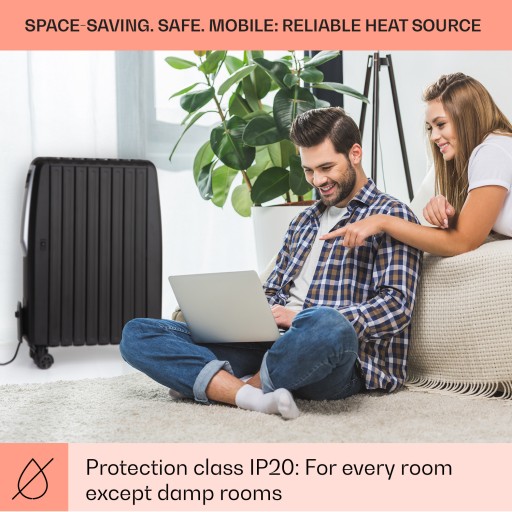 Масляный радиатор Thermaxx Noir, 2500 Вт, таймер