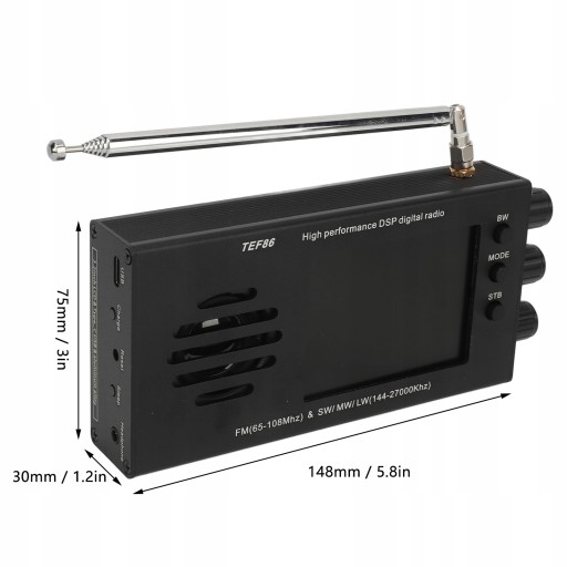 Odbiornik radiowy TEF86 Wyświetlacz LCD o prz