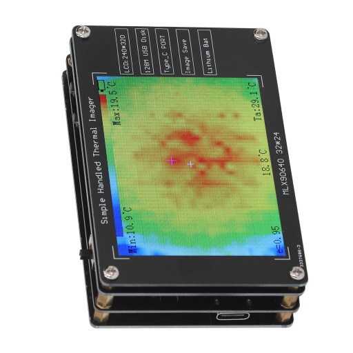 Cyfrowa kamera termowizyjna LCD o przekątnej 2,8 cala z baterią.