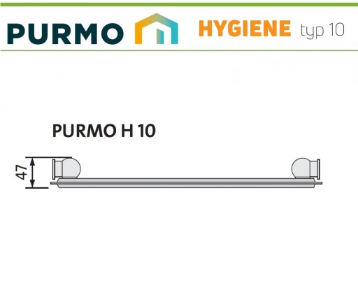 PURMO H 400x2300 ГИГИЕНИЧЕСКАЯ мощность: 1033 СТОРОНА C 10