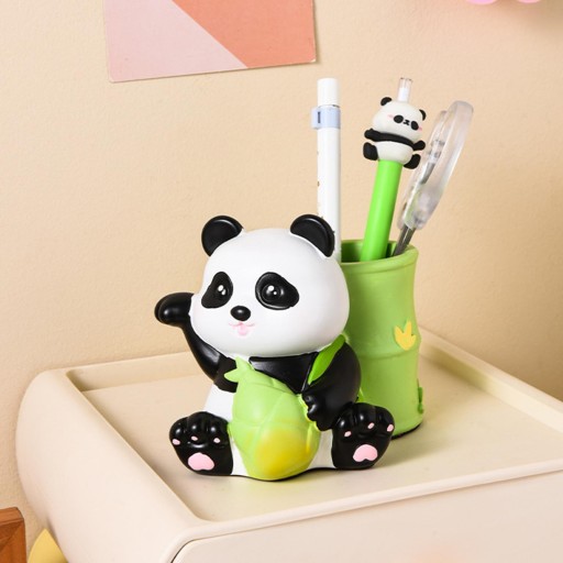 Panda pojemnik na długopisy do przechowywania prezent w postaci kreskówki pojemnik na ołówki na biurko Home Green