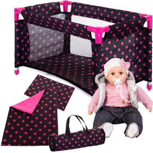 Bobas Doll Interactive Doll + Cot Playpen