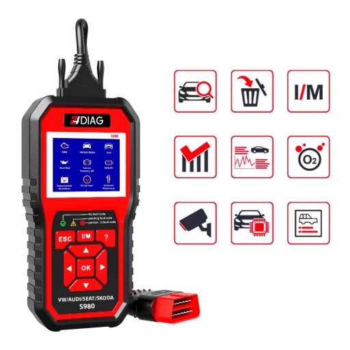 ИНТЕРФЕЙС OBD2 ДИАГНОСТИЧЕСКИЙ ТЕСТЕР VAG VW AUDI SEAT SKODA 24DIAG S980 j.PL